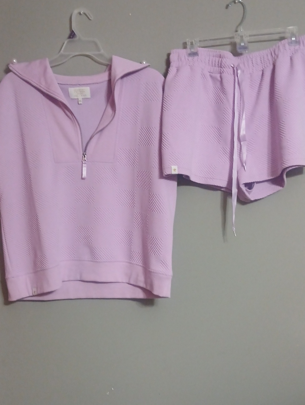 Simply Southern Lavender Half-Zip Short Sleeve Sweatshirt And Shorts